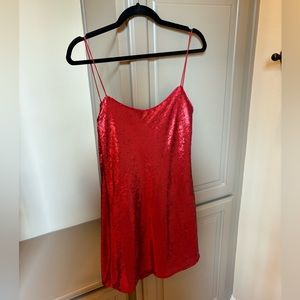 Zara Red Sequence dress, Size Small, Never Worn
